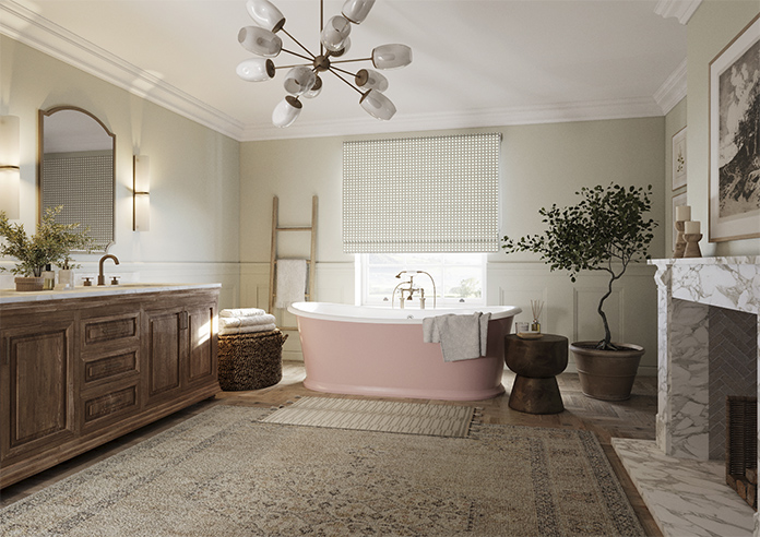 Adelaide, Checkers Rosies Pink - Roman Blind - Image 6